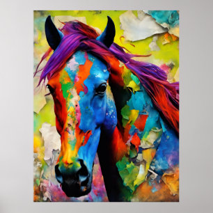 A Very Colourful Horse Poster