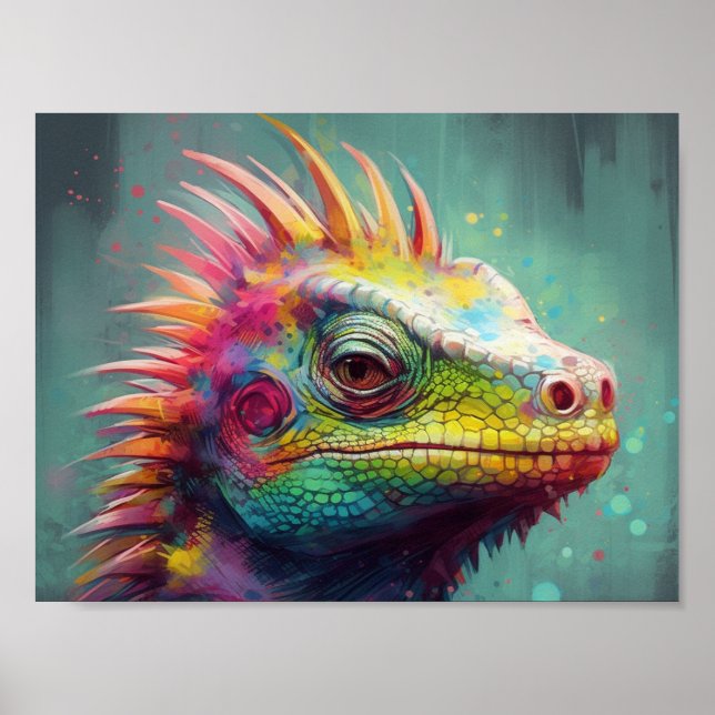 A Very Colourful Lizard Poster (Front)