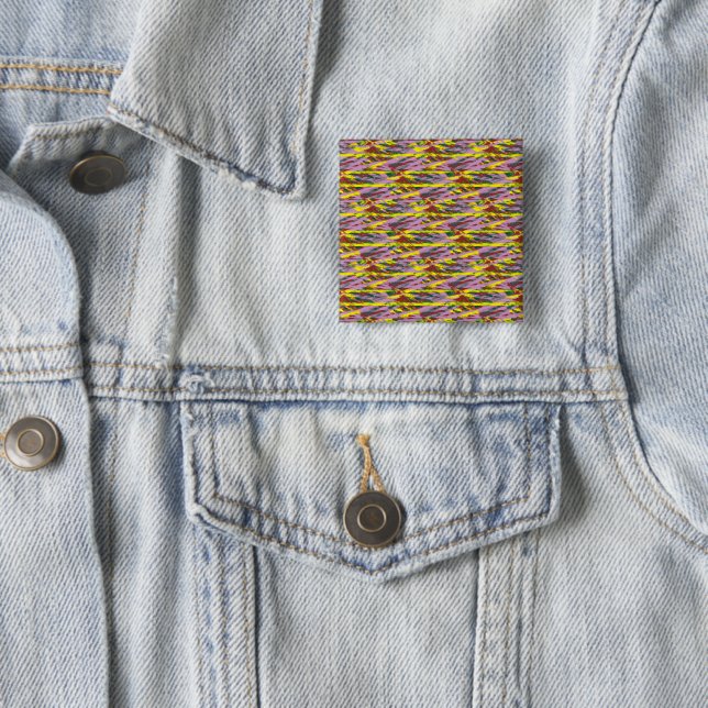 a very colourful pattern with a lot of different c 15 cm square badge (In Situ)