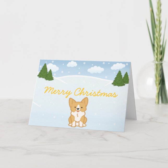 A Very Corgi Christmas - Customisable Holiday Card (Front)