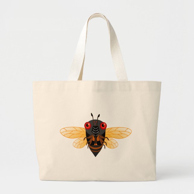 A very cute 17 year cicada large tote bag (Front)