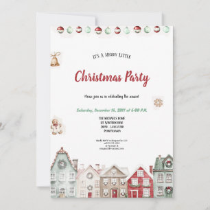 A very cute red and tirqoise christmas party invitation