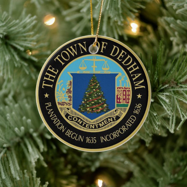 A Very Dedham Christmas Ceramic Ornament (Tree)
