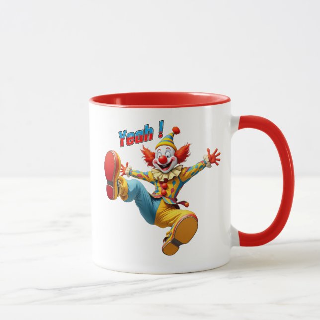 A very funny clown on stage. mug (Right)