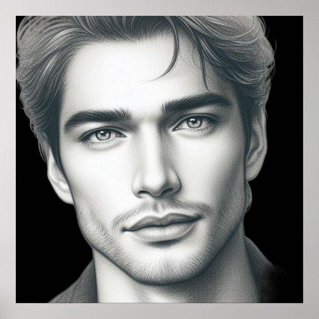 A Very Handsome Young Man on a 24x24 Wall Poster (Front)