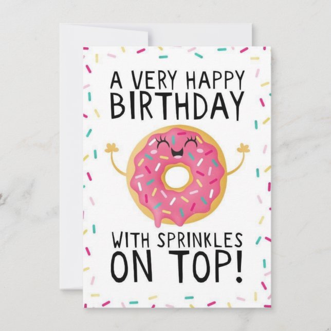 A Very Happy Birthday With Sprinkles On Top Card (Front)