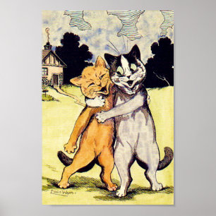 A Very Happy Couple of Cats, Louis Wain Poster