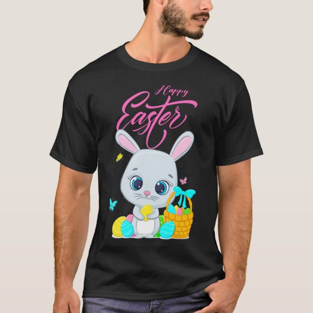 A Very Happy Easter Easter Colouring Egg Hunt Fill T-Shirt (Front)