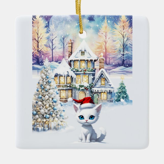 A VERY KIT KAT CHRISTMAS CERAMIC ORNAMENT (Front)