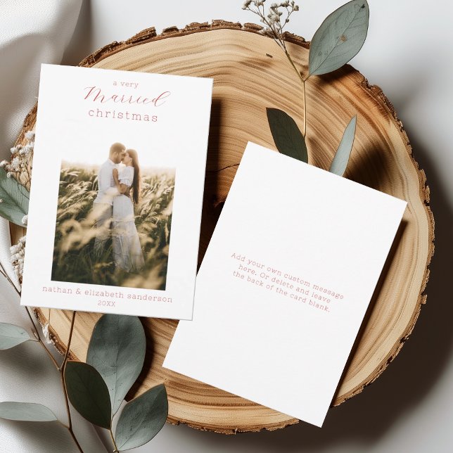 A Very Married Christmas Newlywed Photo Card (Creator Uploaded)