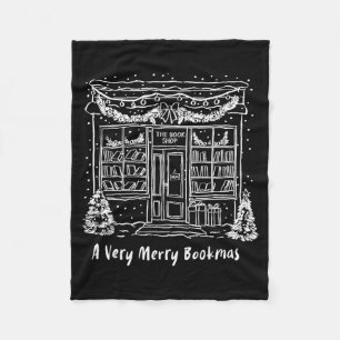 A Very Merry Bookmas Cozy Christmas Bookstore Holi Fleece Blanket