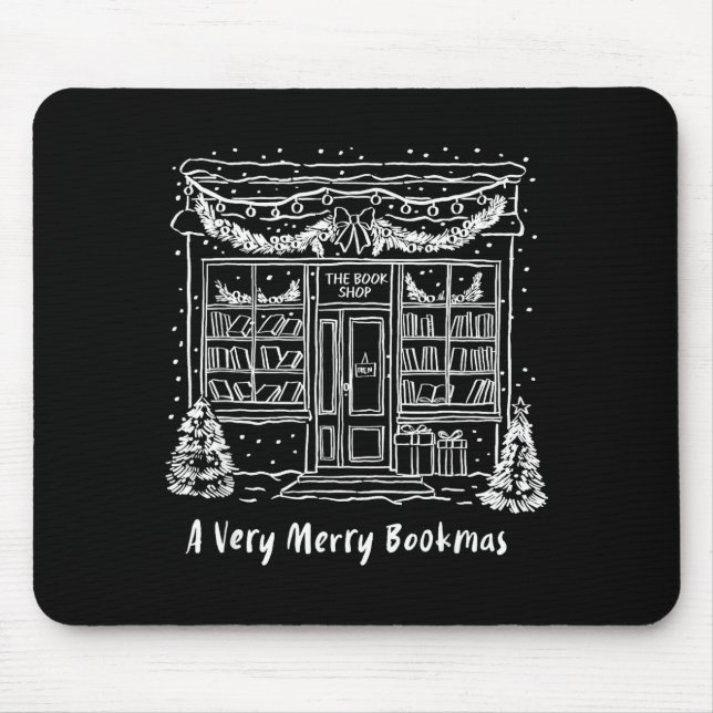 A Very Merry Bookmas Cozy Christmas Bookstore Holi Mouse Mat (Front)