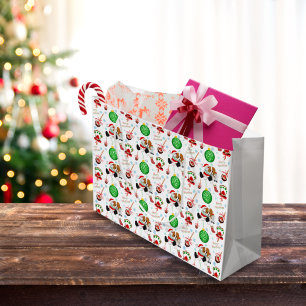 A Very Merry Cavalier King Charles Christmas Large Gift Bag