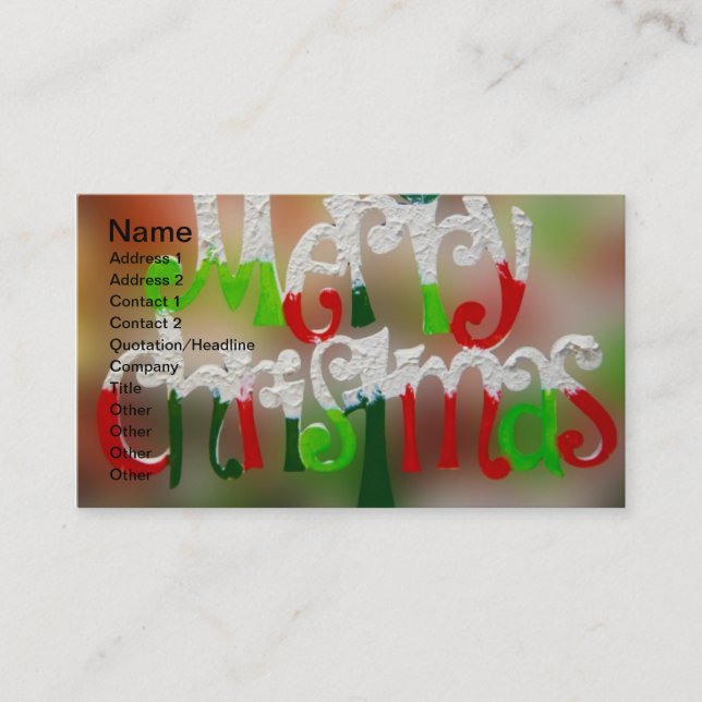 A Very Merry Christmas Business Card (Front)