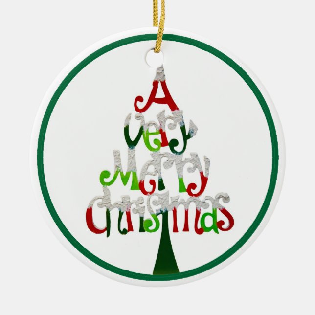 A Very Merry Christmas Ceramic Tree Decoration (Front)