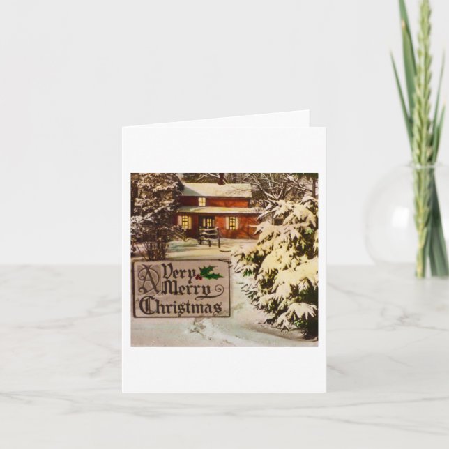 A Very Merry Christmas Classic Traditional Winter  Holiday Card (Front)