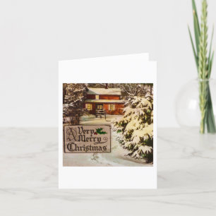 A Very Merry Christmas Classic Traditional Winter  Holiday Card