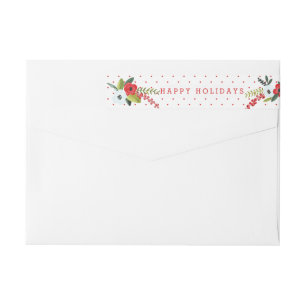 A Very Merry Christmas Floral Personalised Wrap Around Label