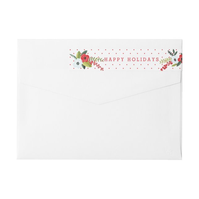 A Very Merry Christmas Floral Personalised Wrap Around Label (Back)