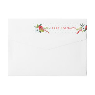 A Very Merry Christmas Floral Personalised Wrap Around Label