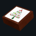 A Very Merry Christmas Keepsake Box<br><div class="desc">Large golden oak gift box with an image of a whimsical Christmas tree created with the words “A Very Merry Christmas” in red and green snowcapped letters. Green border. See the entire Christmas Gift Box collection under the HOME category in the HOLIDAYS section.</div>