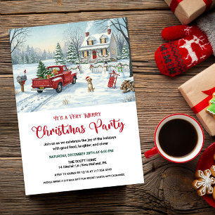 A Very Merry Christmas Retro Invitation 