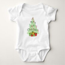 A Very Merry Christmas text with Tree and Presents