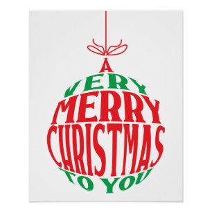 A Very Merry Christmas to You Ornament Poster