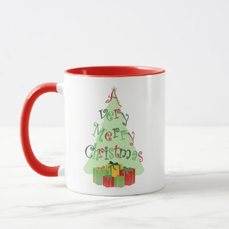 A Very Merry Christmas Tree and Gifts Holiday Mug