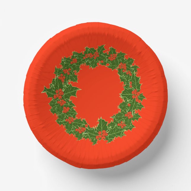 A Very Merry Christmas Wreath  Paper Plate (Front)