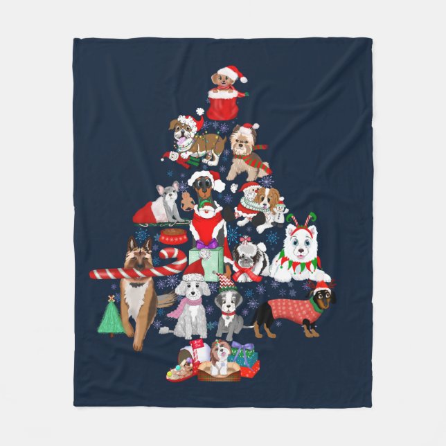 A Very Merry Doggie Christmas  Fleece Blanket (Front)