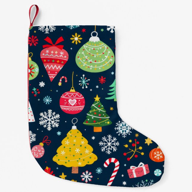 A Very Merry Pattern Small Christmas Stocking (Front)