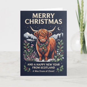 A Very Merry Scottish Christmas Highland Card