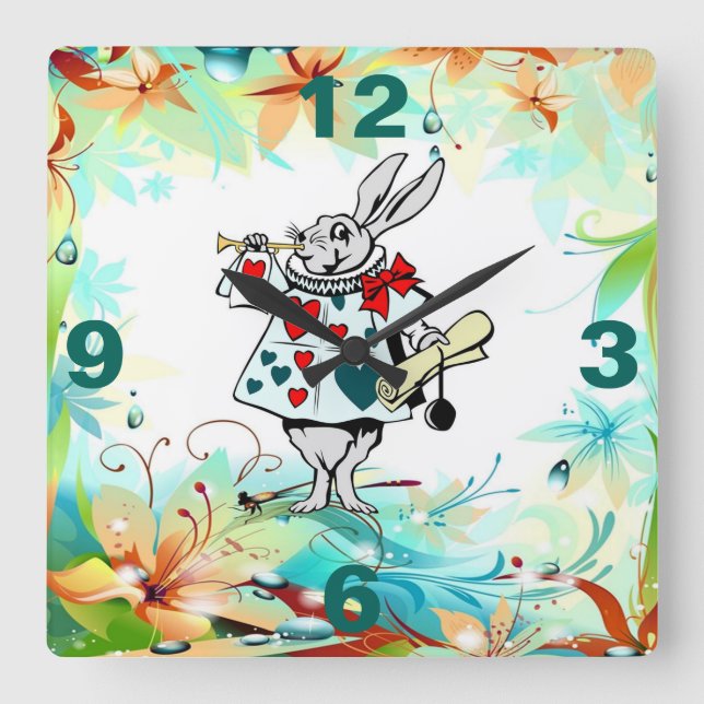 A Very Merry Unbirthday Square Wall Clock (Front)
