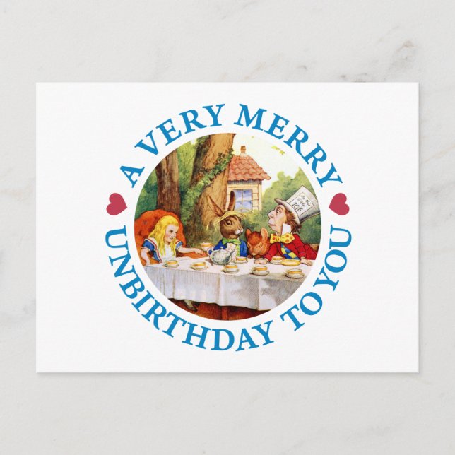 A VERY MERRY UNBIRTHDAY TO YOU HOLIDAY POSTCARD (Front)