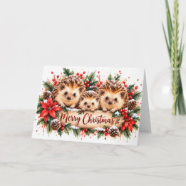 A Very Prickly Christmas – Hedgehog Watercolour Card