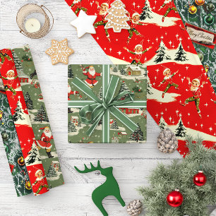 A Very Retro Merry & Bright Collection Wrapping Paper Sheet