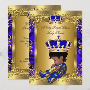 A Very Royal Prince Baby Shower Ethnic Invitation