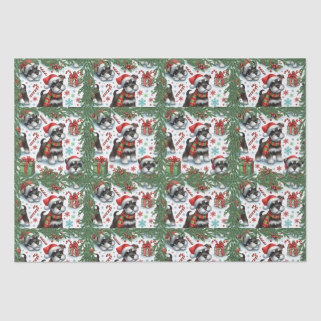 A Very Schnauzer Christmas Tissue Paper (Front)