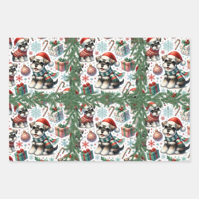 A Very Schnauzer Christmas Wrapping Paper Sheet (Front 2)