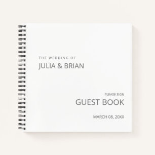 a very simple wedding white guest book