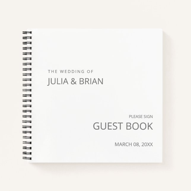 a very simple wedding white guest book (Front)