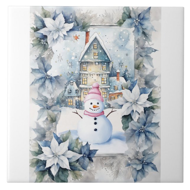 A VERY SNOWY CHRISTMAS GREETING TILE (Front)