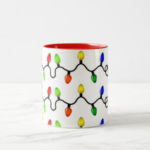 A VERY SPECIAL "CHRISTMAS LIGHTS MUG" Two-Tone COFFEE MUG