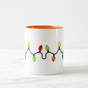 A VERY SPECIAL "CHRISTMAS LIGHTS MUG" Two-Tone COFFEE MUG