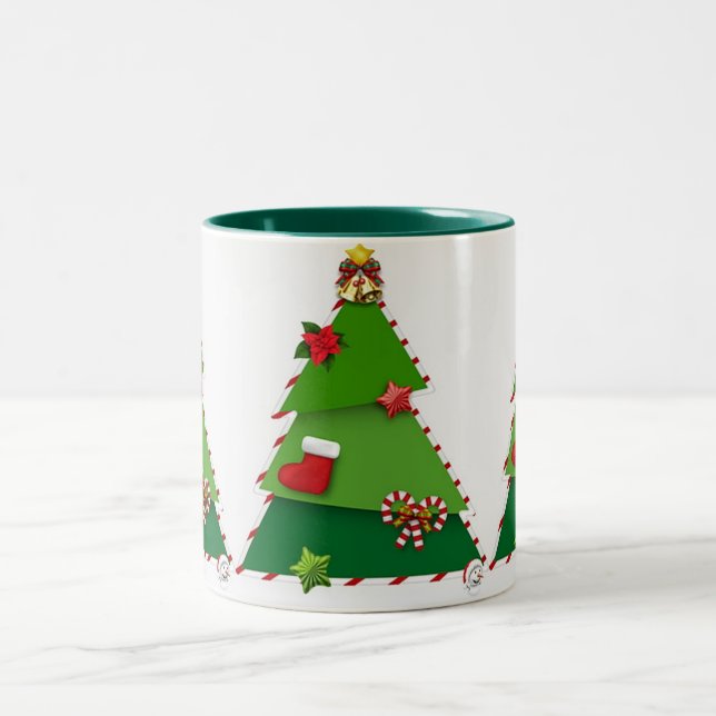 A VERY SPECIAL "CHRISTMAS TREE MUG" Two-Tone COFFEE MUG (Center)