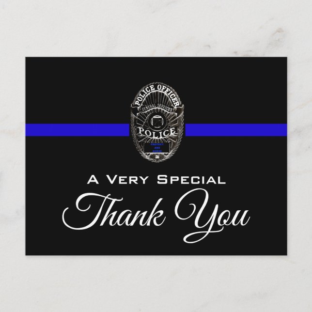 A VERY SPECIAL THANK YOU SUPPORT POLICE POSTCARD (Front)