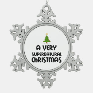 A VERY SUPERNATURAL CHRISTMAS SNOWFLAKE PEWTER CHRISTMAS ORNAMENT
