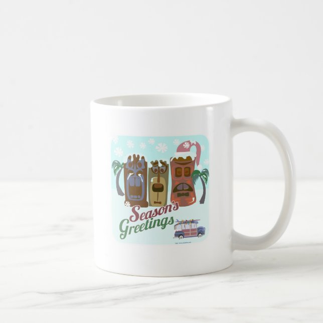 A Very Tiki Holiday Fun Christmas Cartoon Art Coffee Mug (Right)