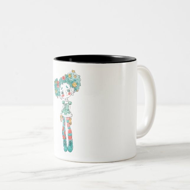 A very unique girl doll pattern mug (Front Right)